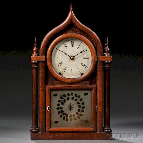 Brewster & Ingraham Ogee Gothic Rosewood Shelf Clock
