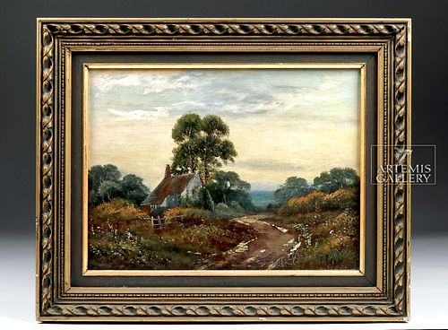 19th C. Enrico Coleman Oil Painting - Pastoral Scene