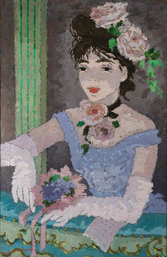 Suzanne Eisendieck (Fr. 1908-1998)     -  "Loge au Theatre Fenice"   -   Oil on canvas
