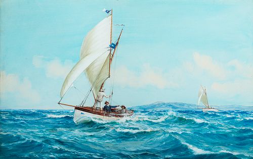 Montague Dawson (Br. 1890-1973)     -  Sailing Day   -   Gouache on paper