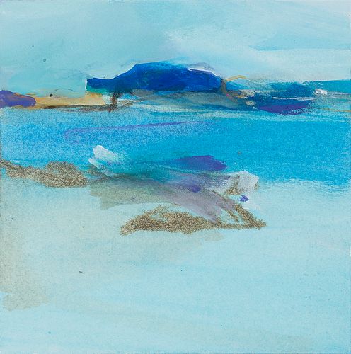 Connie Hayes (Am. 20th Century)     -  "Gestural Coast" 1982   -   Gouache on paper, framed under glass