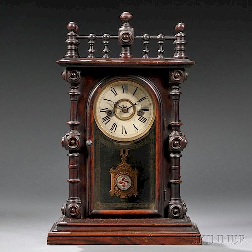 Welch Gerster V.P. Rosewood Shelf Clock
