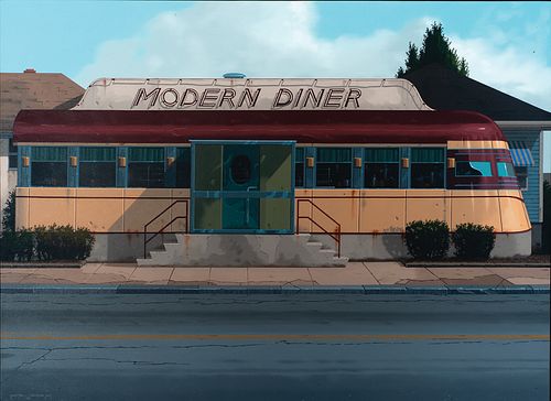 Robert Paul Waddington (Am. 20th Century)     -  Modern Diner, 2003   -   Oil on canvas