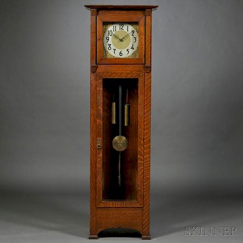 Oak Arts & Crafts Tall Clock