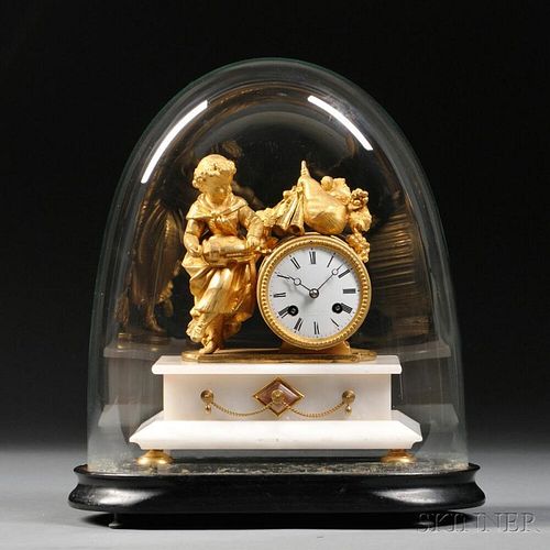 French Marble and Gilt Statuary Clock