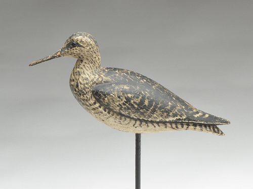 Exceptional greater yellowlegs in content pose, William Bowman, Lawrence, Long Island, New York, last quarter 19th century.
