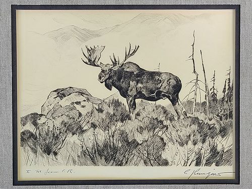 Important etching, Carl Clemens Moritz Runguis (1869-1959).