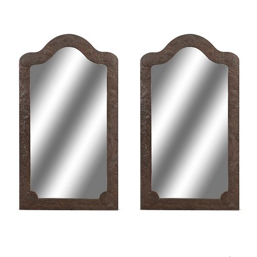 Lot of 2 mirrors. 20th century. Made of sheet metal.