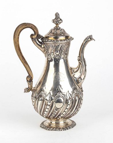 An English George III sterling silver coffee pot - London 1756-1757, Thomas Devonshire and William Watkins