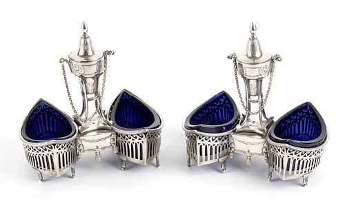 A pair of French silver salt cellars - Paris 1798-1809, Charles Marie Guidee