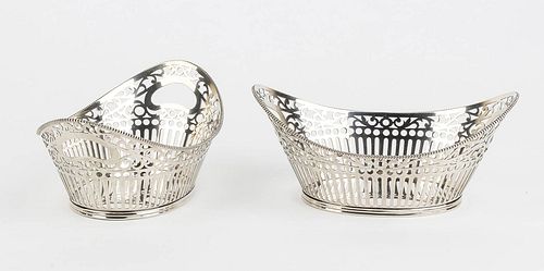 A pair of Dutch 835/100 silver basket - mid 20th Century  