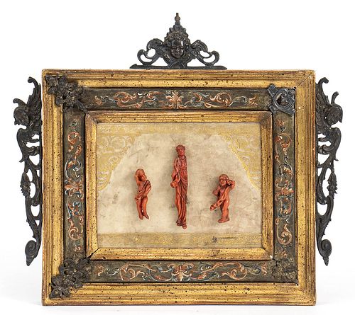 An italian coral carvings with wooden - probably Naples XVIII secolo