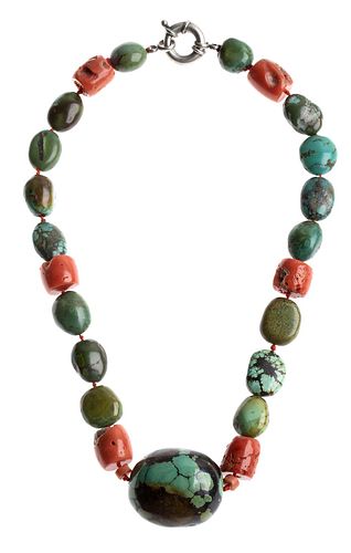 Coral and turquoise necklace 