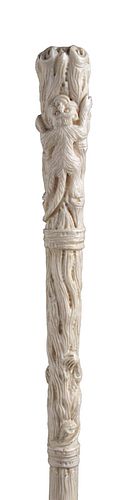 An ivory walking stick cane - England early 20th Century