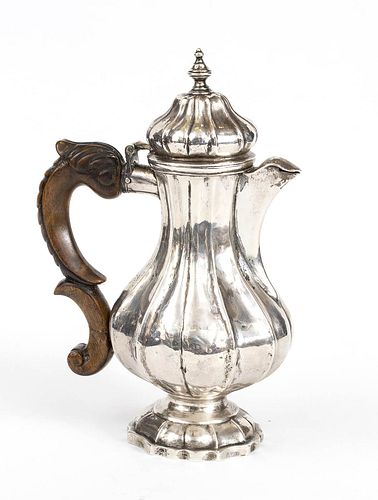 An Italian silver tea pot - probably Venice 18th Century