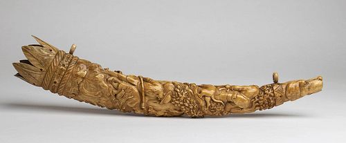 A German ivory oliphant (hunting horn) - 19th Century