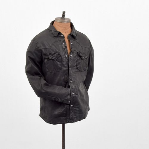 Ralph Lauren Polo Leather Button-Up Shirt Jacket, Men's Large
