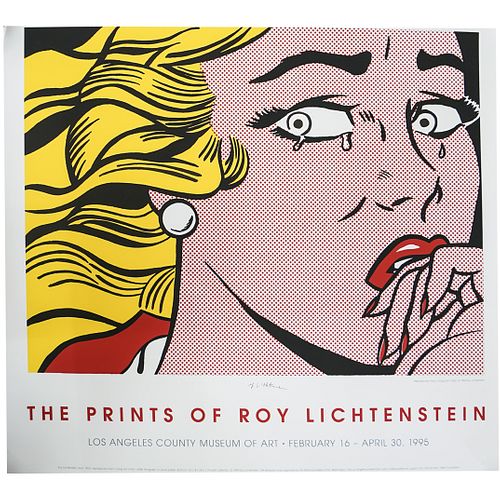 Roy Lichtenstein (American,1923-1997) "Crying Girl" Exhibition Poster