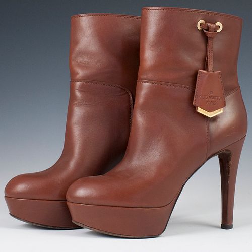 Louis Vuitton Brown Leather Ankle Boots