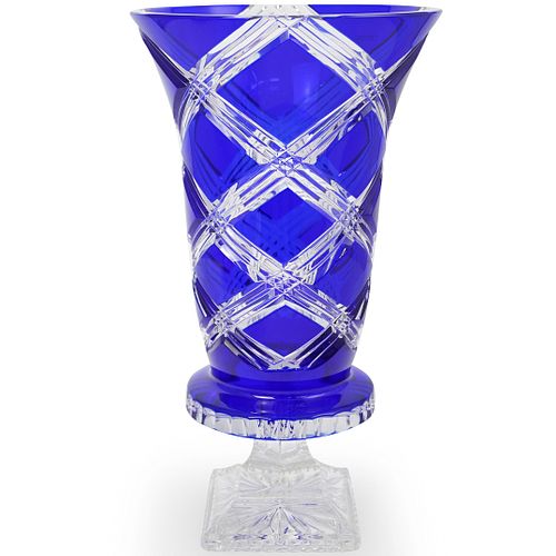 Cobalt Crystal Cut Vase