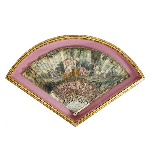 Antique European School Folding Fan