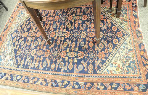Oriental area rug, 4' 10" x 5' 7". Estate of Tom & Alice Kugelman.