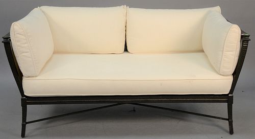 Richard Frinier for Century outdoor sofa with cushions, lg. 74".