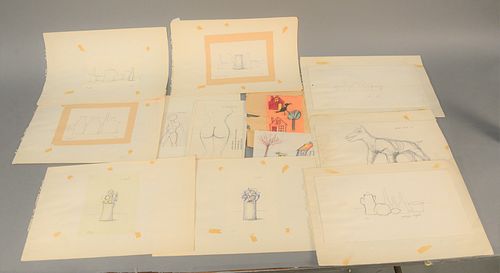 Giuseppe Napoli (1929 - 1967) approximately ten still life sketches, pencil on paper, Napoli, sheet size 12" x 18". Provenance: The Estate of Ed Brenn