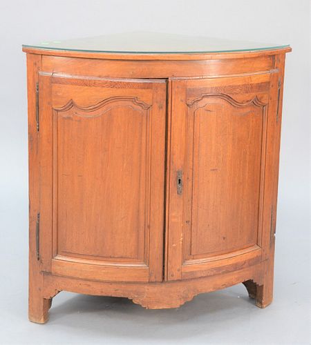 Continental oak corner cabinet having two doors, ht. 36", wd. 34", dp. 23 1/2".