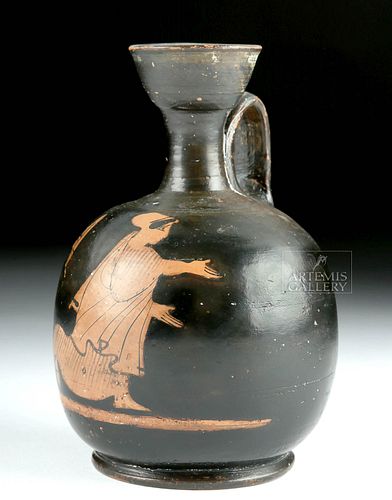 Lovely Greek Attic Red-Figure Squat Lekythos