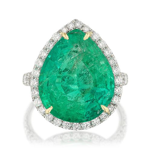 8.95-Carat Colombian Emerald and Diamond Ring