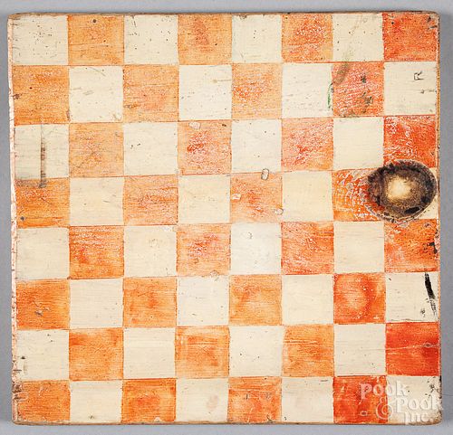Painted pine gameboard, late 19th c.