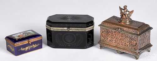 Three assorted dresser boxes