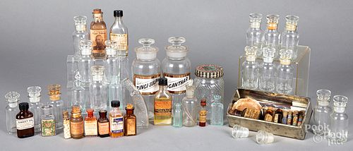 Collection of glass bottles.