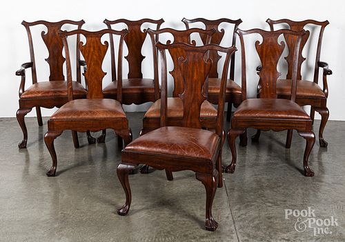 Set of eight Ralph Lauren Queen Anne style chairs