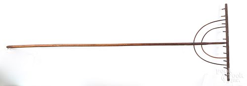 Primitive wood rake, 19th c.