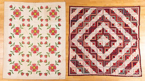 Four pieced and appliqué quilts
