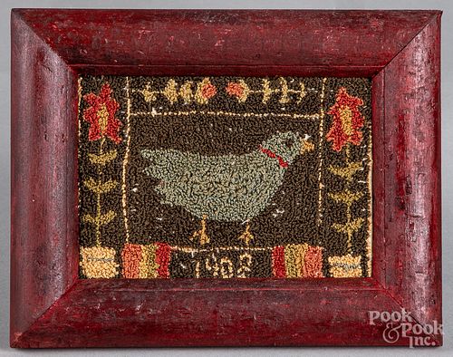 Small hooked panel of a bird, late 20th c.