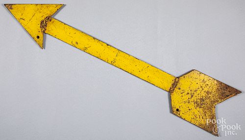 Painted sheet iron arrow sign early/mid 20th c.