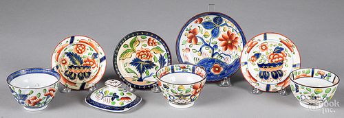 Group of Gaudy Dutch porcelain.