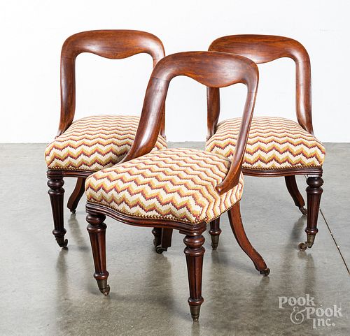 Set of six English mahogany dining chairs