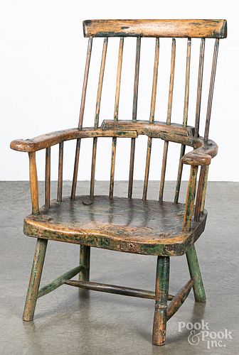 Primitive English Windsor armchair, late 18th c.