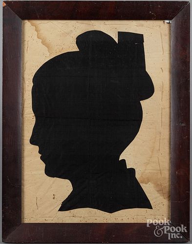 Large hollowcut silhouette of a woman, 19th c.