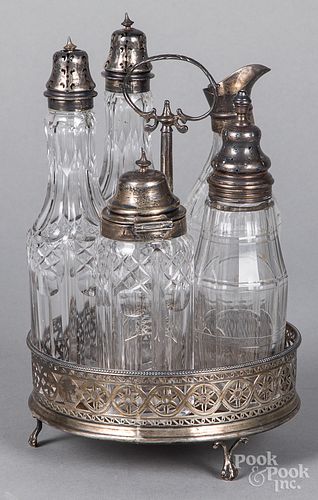 English silver cruet stand, early 19th c.