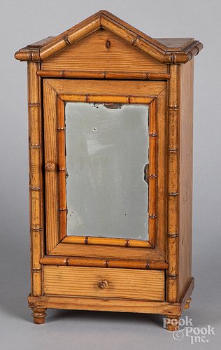 Miniature pine bamboo dresser, late 19th c.