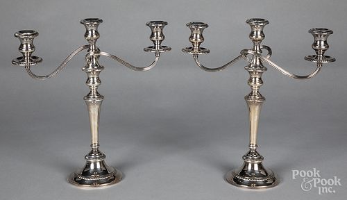 Pair of Gorham weighted sterling silver candelabr
