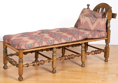 William and Mary tiger maple daybed