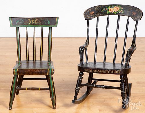 Two Pennsylvania painted child's chairs