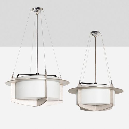 Modern, suspension chandeliers, pair