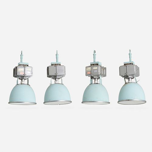 Hubbell Lighting, pendant lights from the Superbay series, set of four